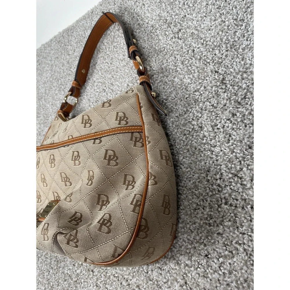 Y2K Dooney & Bourke East West Collins Signature Monogram Hobo Shoulder Bag